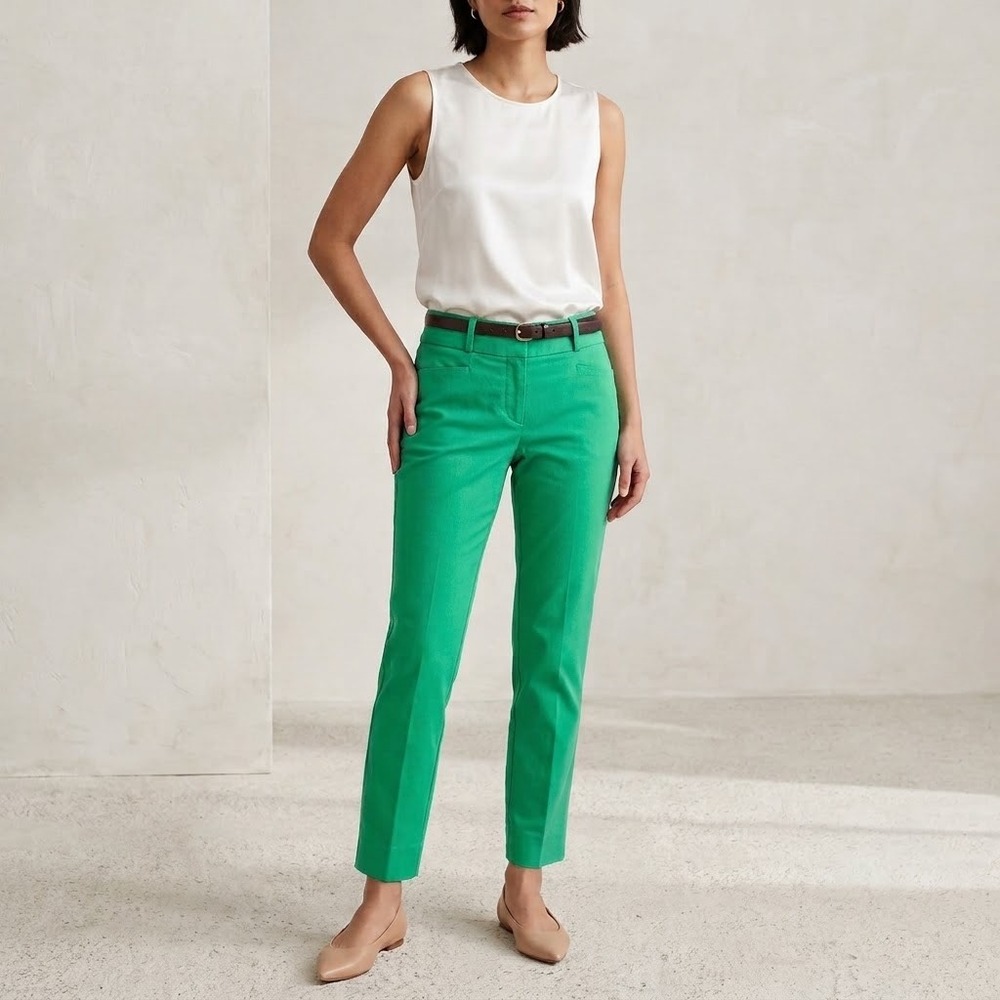 The Limited Green Ankle Dress Pants Slim Fit Trousers Size 0 Kelly Green, Office